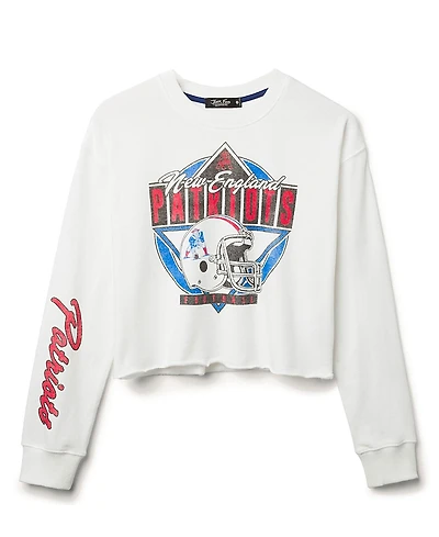 Junk Food Clothing Women's Nfl New England Patriots Helmet Crop Fleece