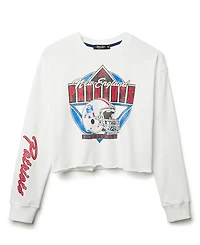 Junk Food Clothing Women's Nfl New England Patriots Helmet Crop Fleece