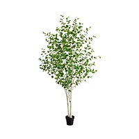 Nearly Natural 8' Artificial Birch Tree with Real Touch Leaves
