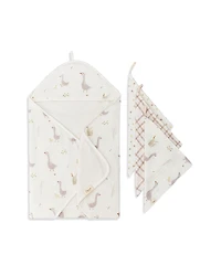 Crane Baby Unisex Charlie Hooded Towel & Wash Cloths Set