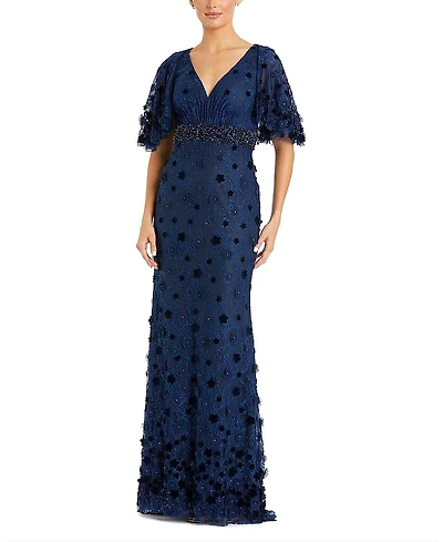 Mac Duggal Embellished Floral Gown