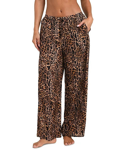 L'Agence Geraldine Patch Leopard Pants Swim Cover-Up