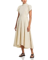 3.1 Phillip Lim Puff Short Sleeve Side Tie Cotton Dress