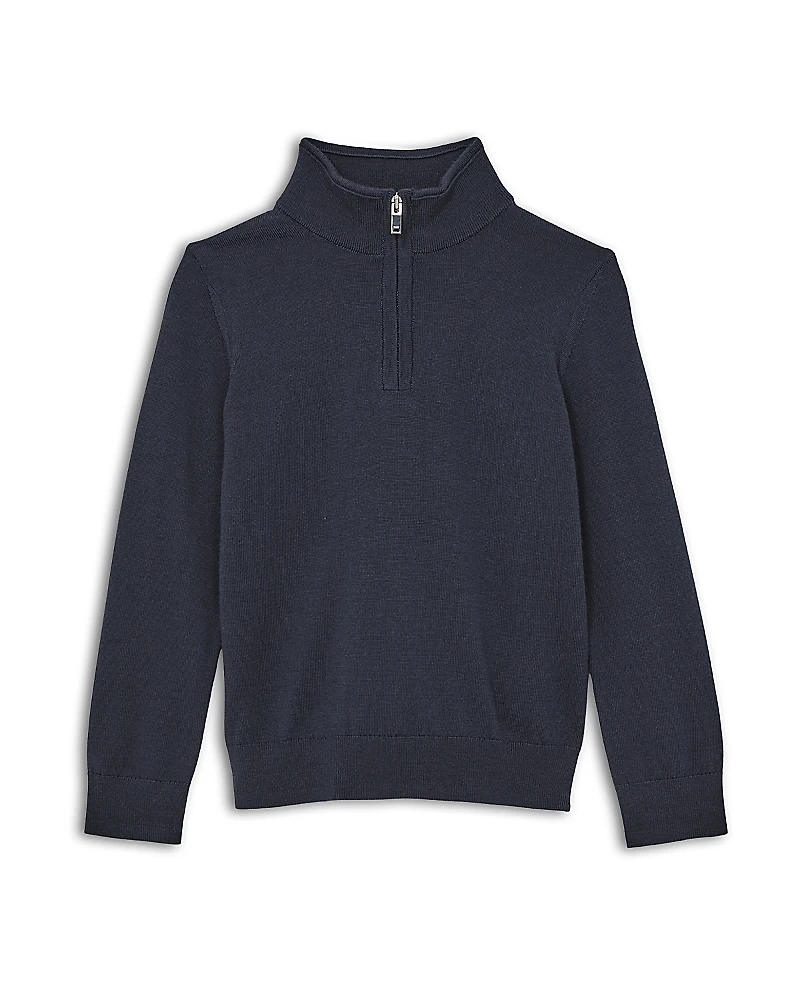 Reiss Boys' Long Sleeved Merino Funnel Neck 1/2 Zip Sweater - Little Kid