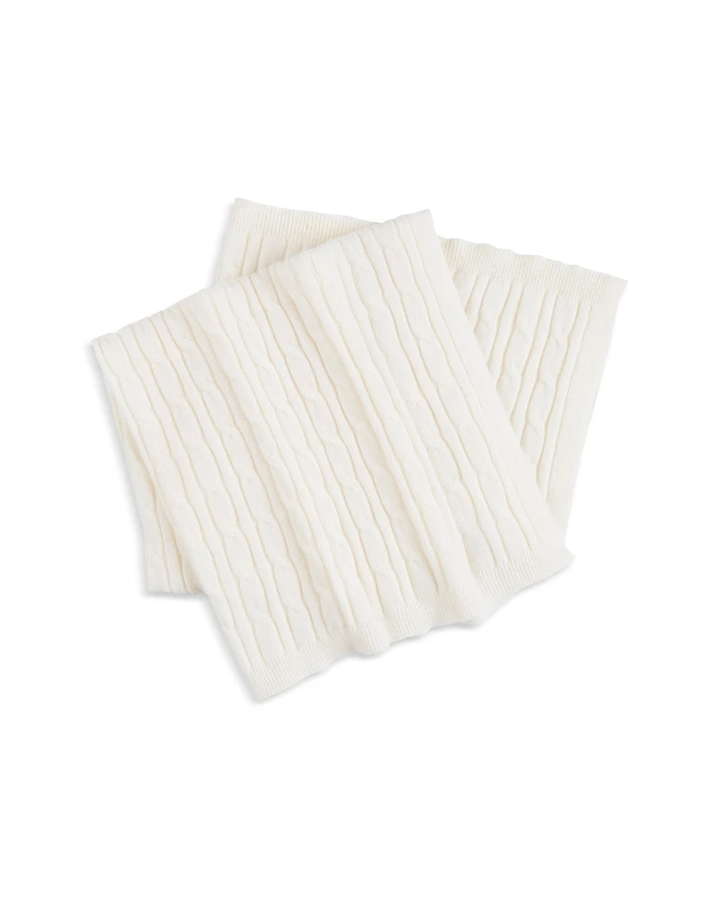 Bloomie's Unisex Cable Knit Cashmere Baby Blanket