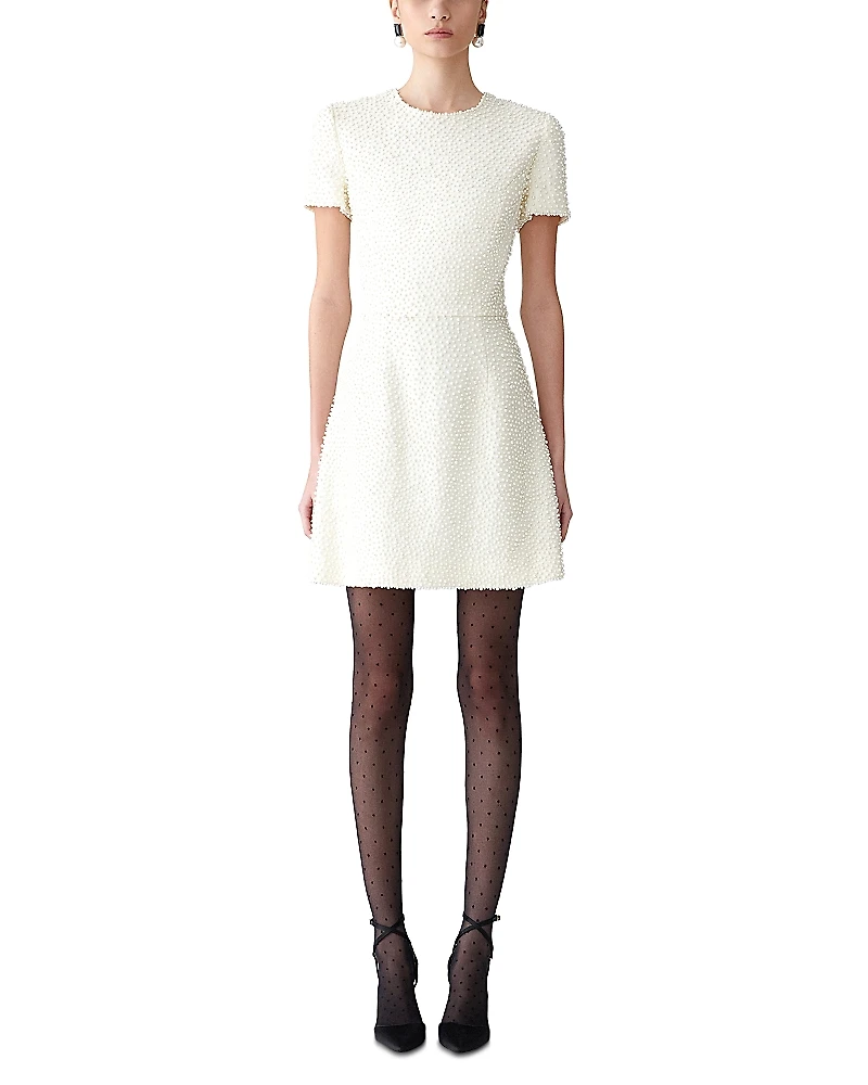 Carolina Herrera Embellished Short Sleeve Dress