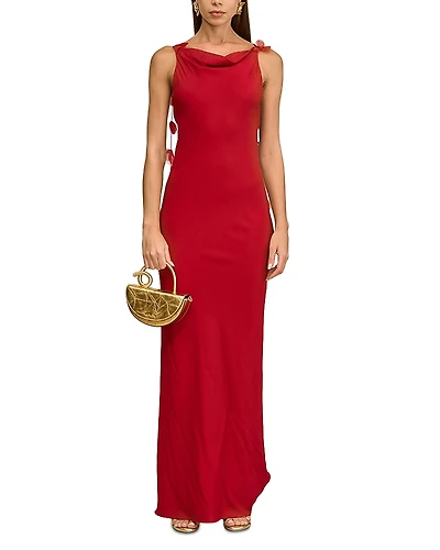 Cult Gaia Nymeria 3D Floral Open Back Gown