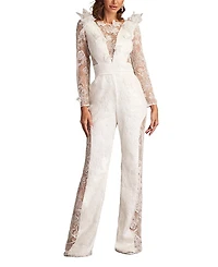 Tadashi Shoji Enger 3D Floral Embroidered Jumpsuit