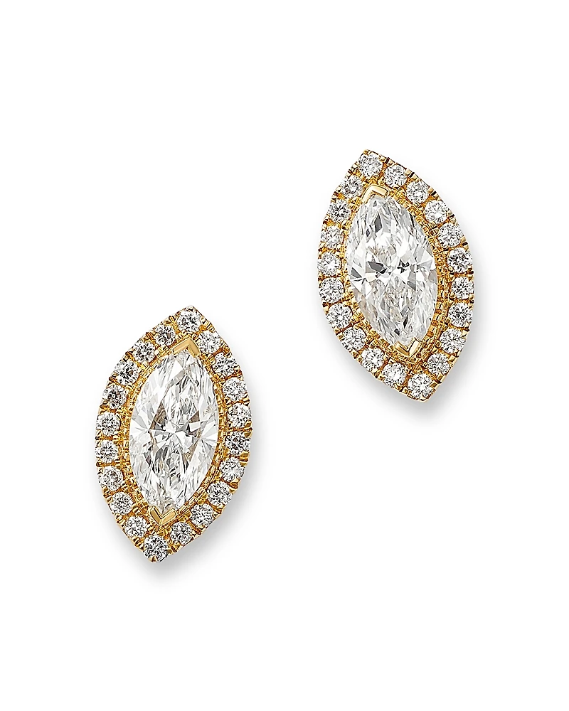 Bloomingdale's Fine Collection Luxe Collection Certified Lab Grown Diamond Marquis Stud Earrings