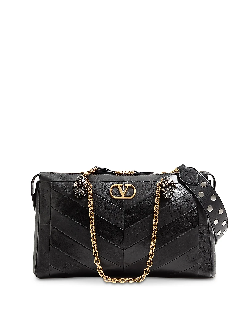 Valentino Garavani Panthea VLogo Chevron Shoulder Bag