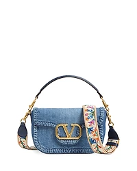 Valentino Garavani Alltime VLogo Denim Convertible Shoulder Bag