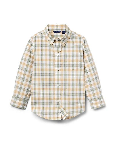 Janie and Jack Boys' Plaid Poplin Shirt - Little Kid, Big Kid