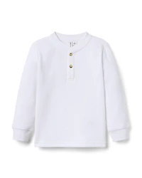 Janie and Jack Boys' Textured Waffle Henley Tee - Baby, Little Kid, Big Kid