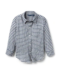 Janie and Jack Boys' Striped Seersucker Twill Shirt - Little Kid, Big Kid
