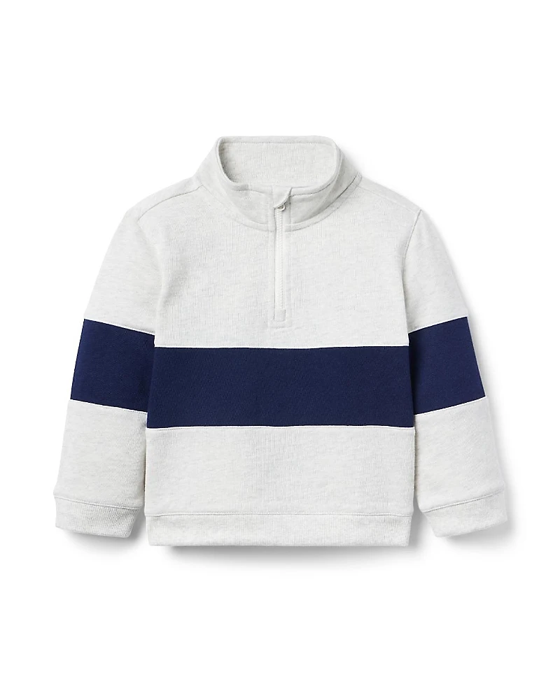 Janie and Jack Boys' Stripe Half-Zip Sweatshirt - Little Kid, Big Kid