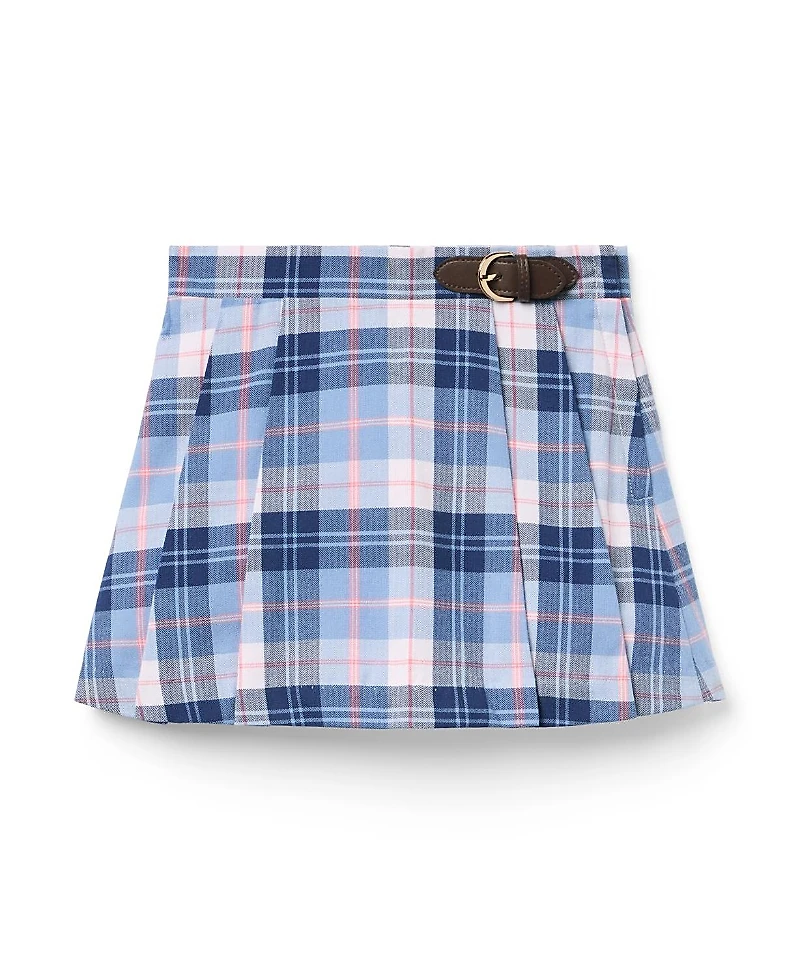 Janie and Jack Girls' Plaid Pleated Buckle Skirt - Little Kid, Big Kid