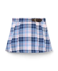 Janie and Jack Girls' Plaid Pleated Buckle Skirt - Little Kid, Big Kid
