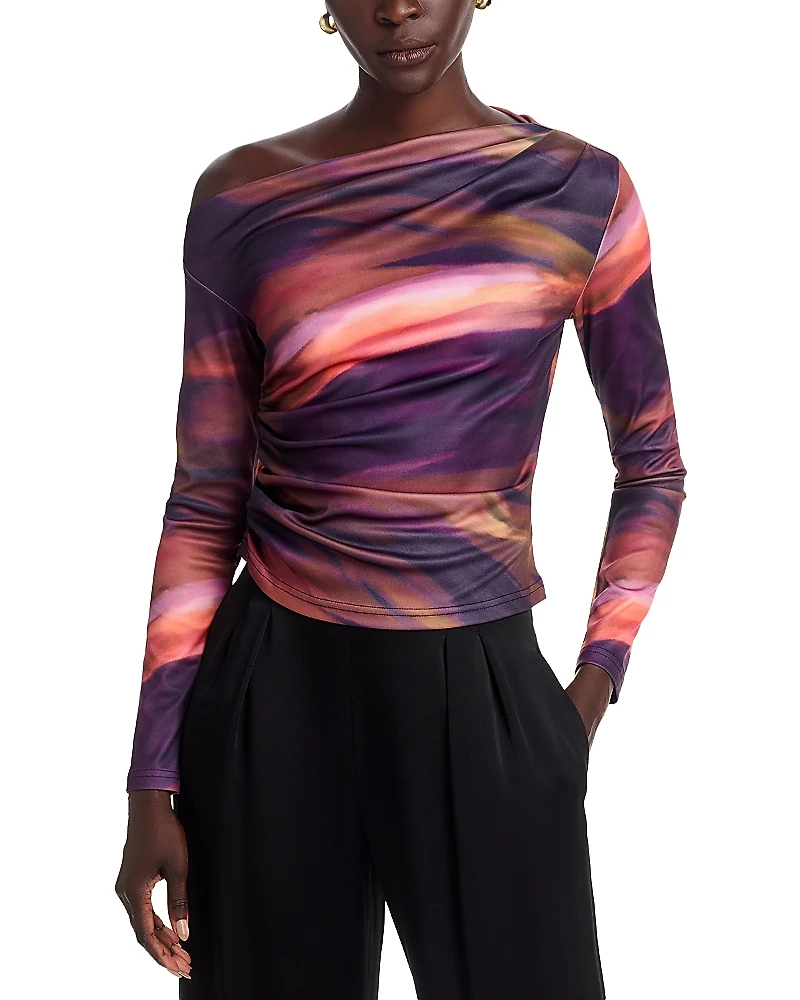 Area Stars Draped Jersey Top