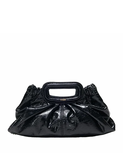 Maje Mini Crackled Leather Clutch