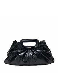 Maje Mini Crackled Leather Clutch