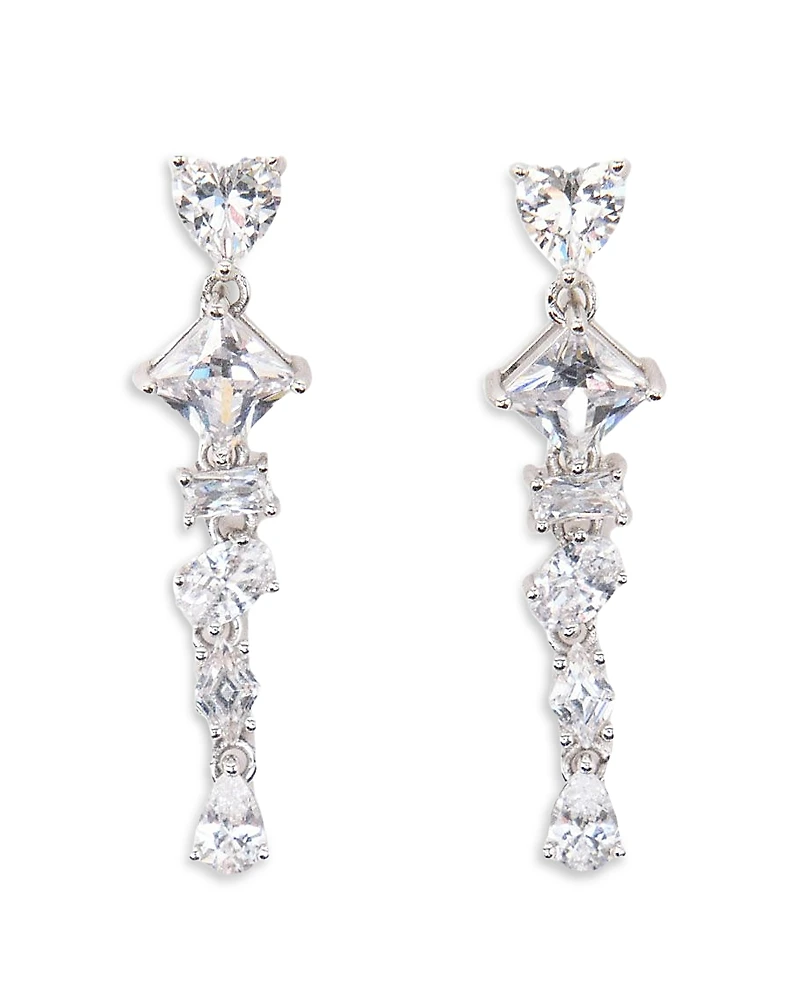 Maje Precieux Cascade Rhinestone Linear Drop Earrings