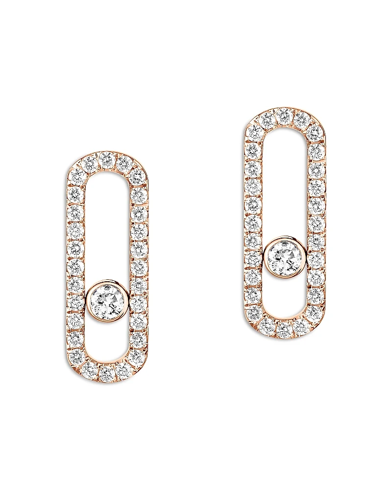 Messika 18K Gold Move Uno Diamond Pave Oval Statement Earrings