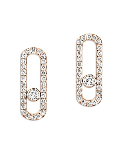 Messika 18K Gold Move Uno Diamond Pave Oval Statement Earrings