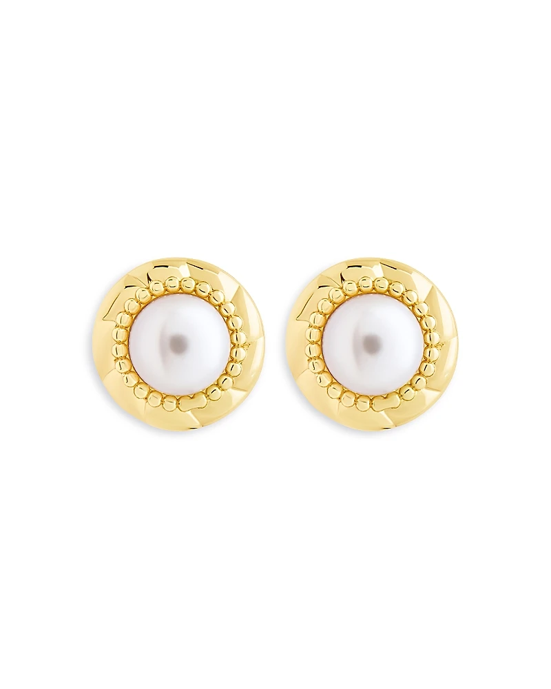 Sterling Forever Eudora Imitation Pearl Stud Earrings