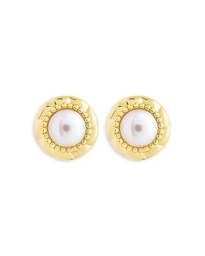 Sterling Forever Eudora Imitation Pearl Stud Earrings