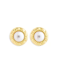 Sterling Forever Eudora Imitation Pearl Stud Earrings