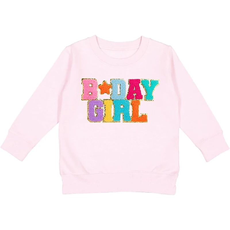 Sweet Wink Girls' Birthday Patch Sweatshirt - Baby, Little Kid, Big Kid