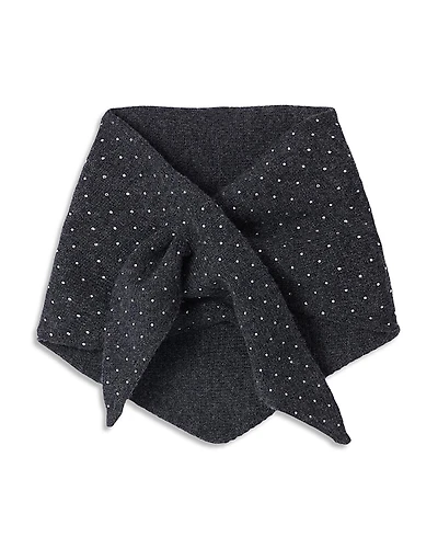 Sandro Rhinestone Knit Triangular Scarf