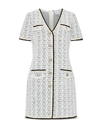 Milly Braided V-Neck Mini Dress