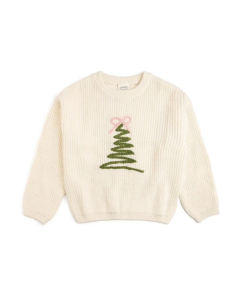 Sweet Wink Girls' Coquette Christmas Tree Knit Sweater - Baby