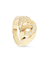 Dinh Van 18K Yellow Gold Menottes Dinh Van Diamond Handcuff Statement Ring