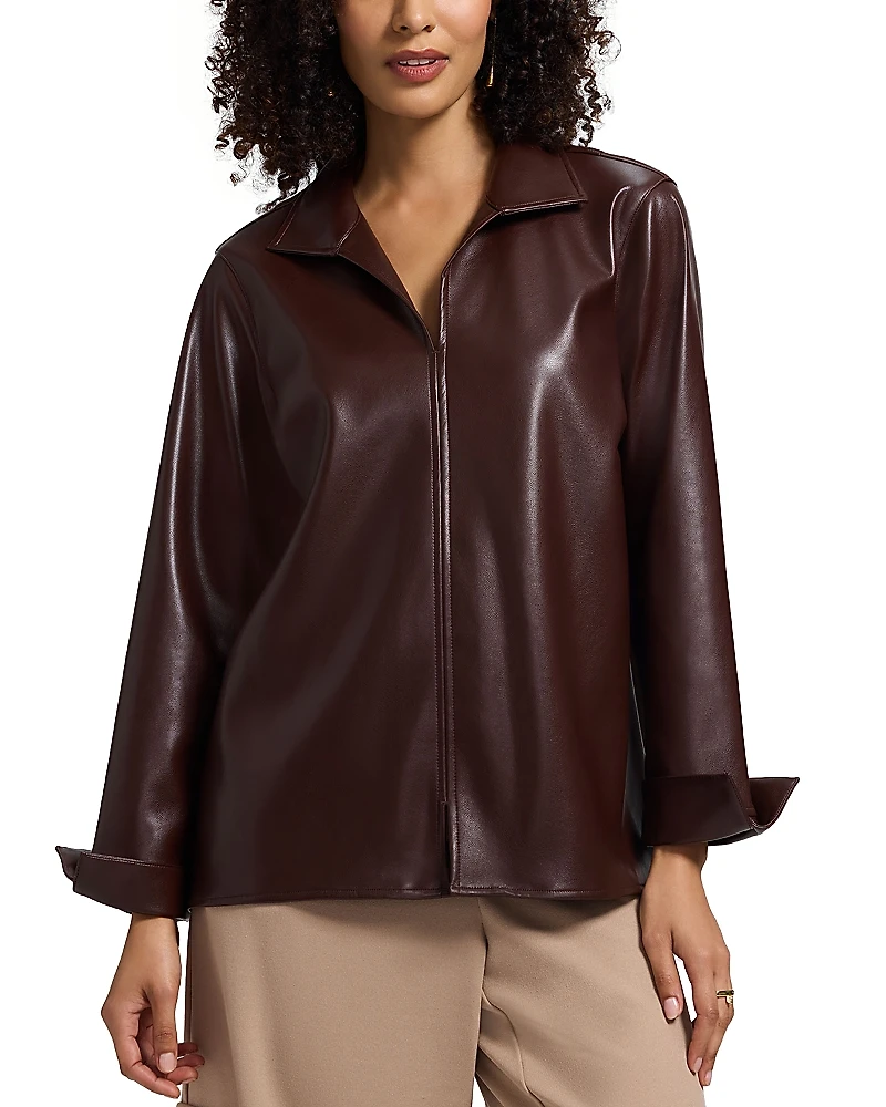 Foxcroft Agnes Faux Leather Shirt