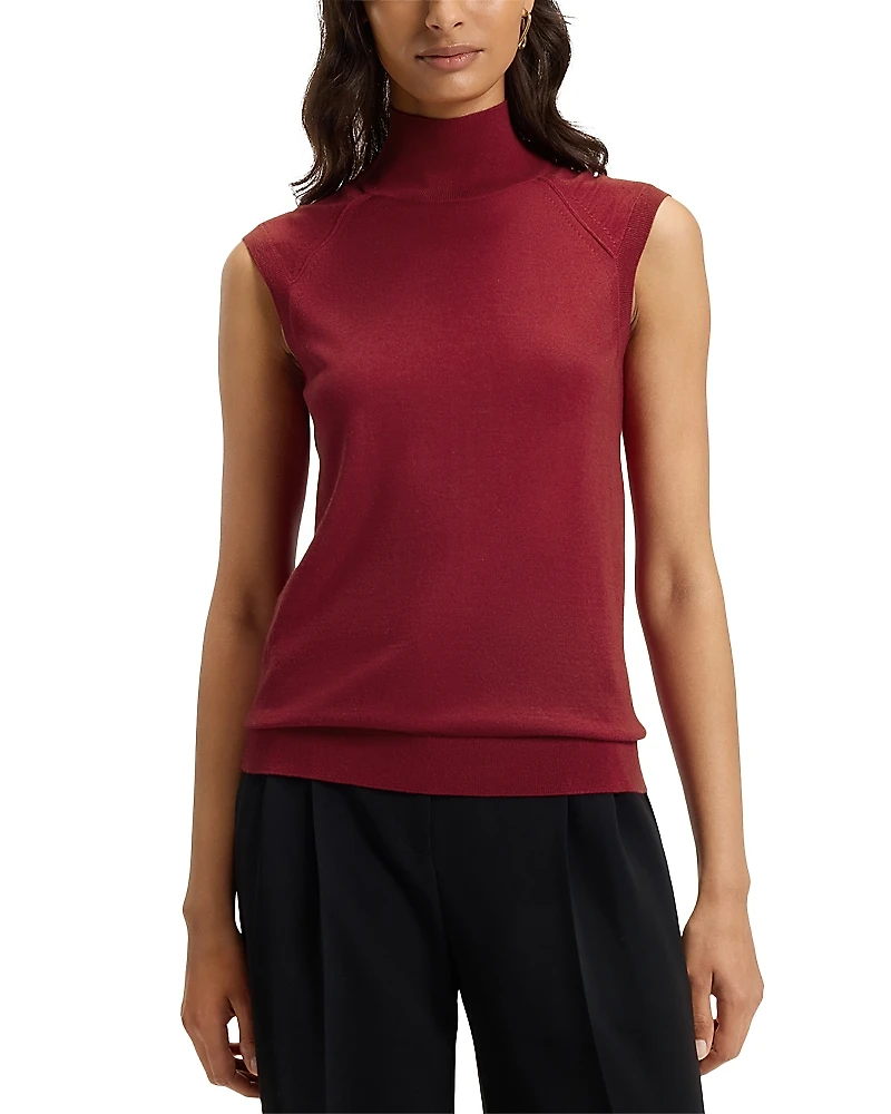 Boss Fipini Wool-Blend Sleeveless Mock Neck Sweater
