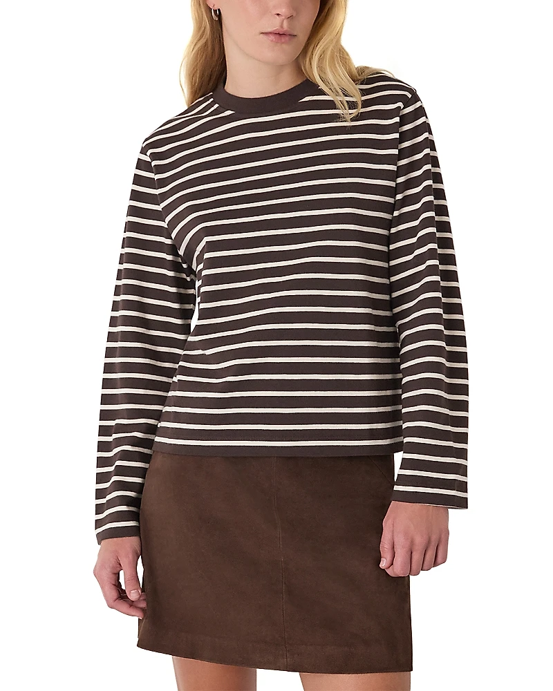 Whistles Striped Round Neck Sweater