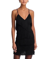 Norma Kamali Fringe Slip Mini Dress