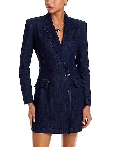 L'Agence Kylan Double Breasted Denim Blazer Dress