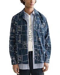 Scotch & Soda Embroidered Long Sleeve Camp Shirt