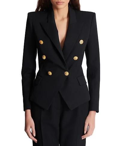 Balmain Grain De Poudre 6-Button Fitted Jacket