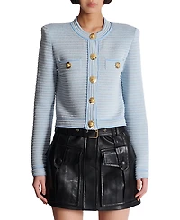 Balmain Long Sleeved Textured Knit Cardigan