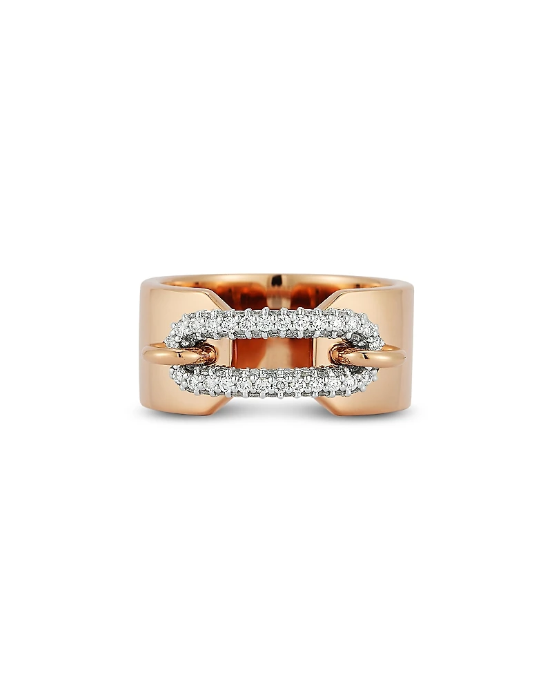 Walters Faith 18K Rose Gold Morrell Diamond Elongated Oval Link Cuff Ring