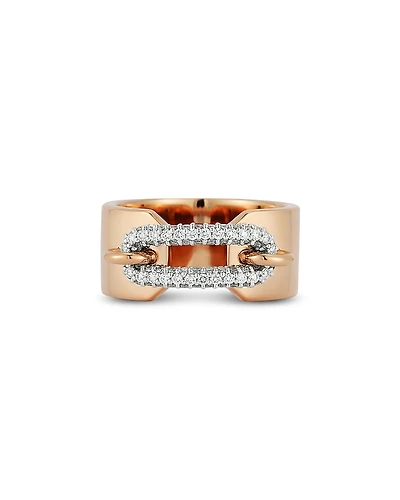Walters Faith 18K Rose Gold Morrell Diamond Elongated Oval Link Cuff Ring