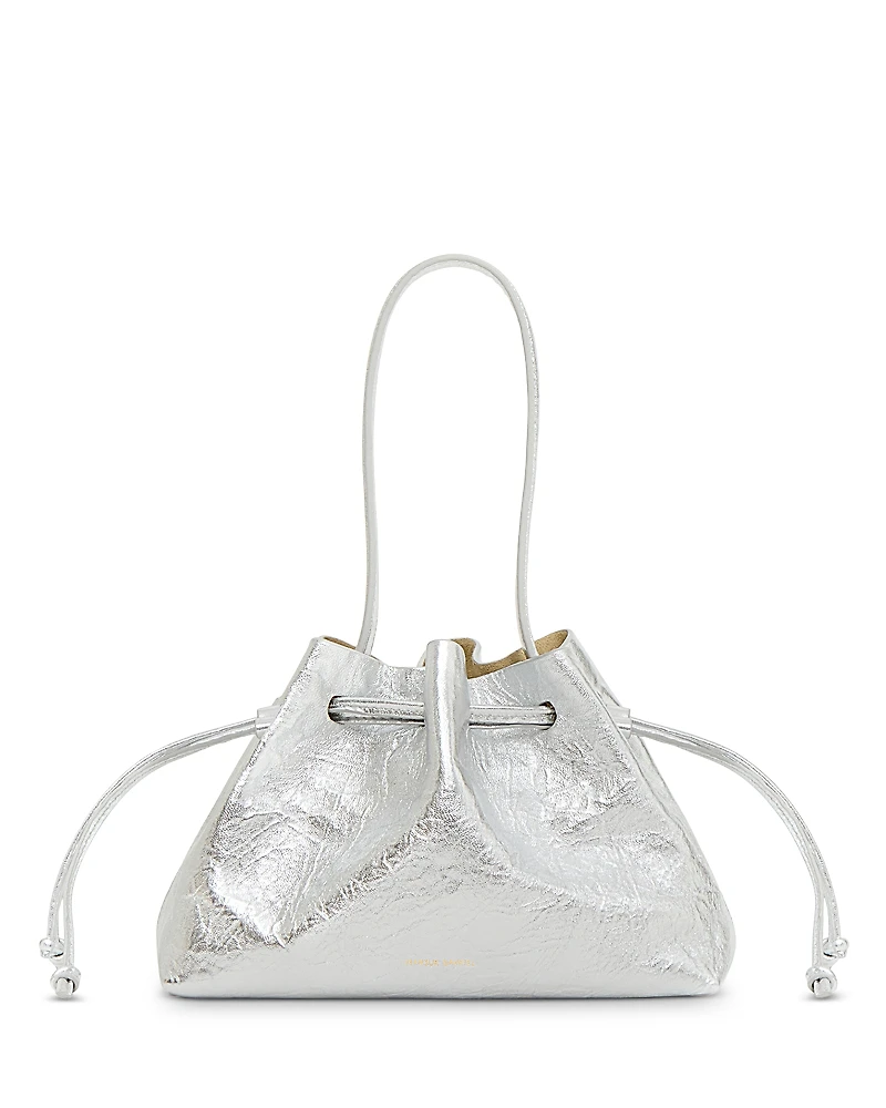 Mansur Gavriel Metallic Suede Drawstring Pouchette