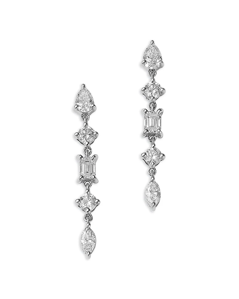 Bloomingdale's Fine Collection Mixed Cut Diamond Drop Earrings