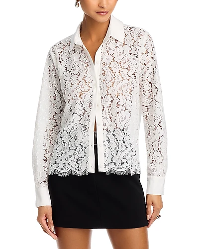 Bella Dahl Lace Contrast Button Down Shirt