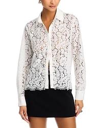 Bella Dahl Lace Contrast Button Down Shirt