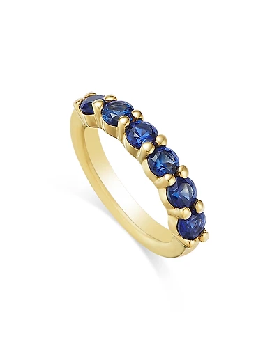Moon & Meadow 14K Yellow Gold Lab Grown Blue Sapphire Circle Charm